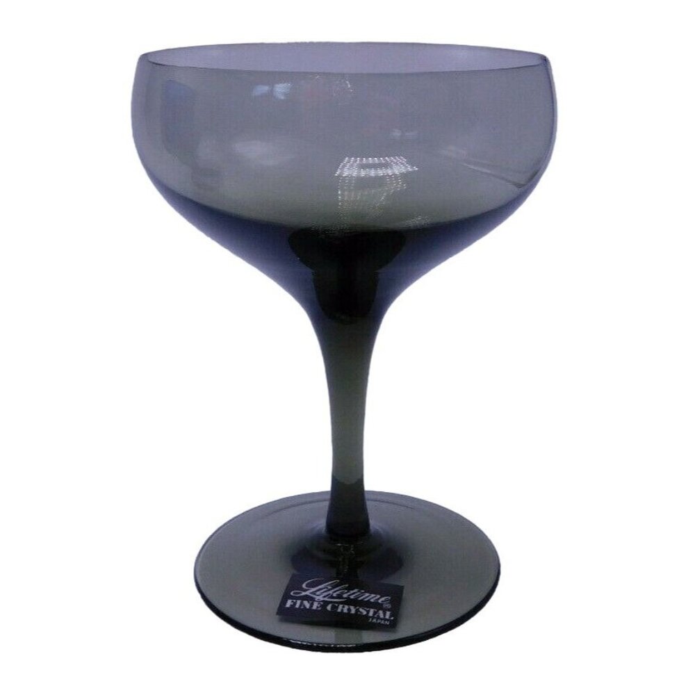 Lifetime Crystal Nocturne Gray Champagne Sherbet Glass Japan Elegant Design